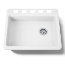 LK-902-25W Kohler Riverby 25" Undermount Single-Bowl Kitchen Sink White