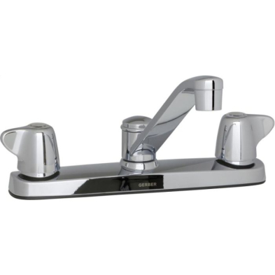 PG-K14 Gerber Maxwell 2H Kitchen Faucet W/ Metal Handles, 8" CP
