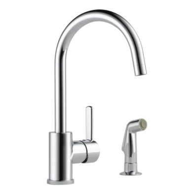 PP-K06 Peerless Single Hole Kitchen Faucet CP w/ Spray, 1.8 GPM