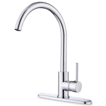 PW-SK007 Hi-Arc 1/3 Hole CP Kitchen Faucet w/Disc+SS Supply