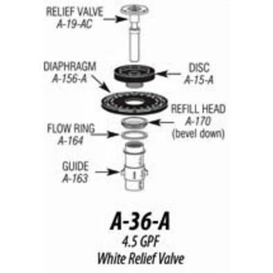 RS-K01R Sloan Replacement Closet Repair Kit 4.5 gpf