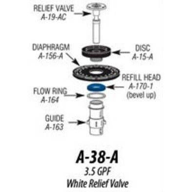 RS-K03R Sloan Replacement Closet Repair Kit 3.5 gpf A-38-A