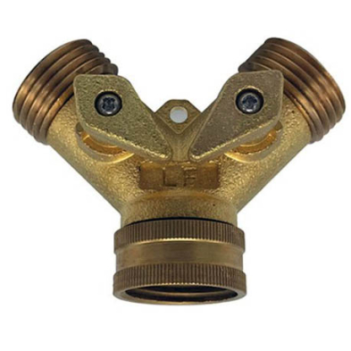WA-125B Siamese 3/4" Hose Connection Brass w/Shutoff