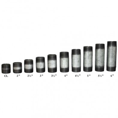 XG-200 Set, 1 1/2" Galvanized Nipples Close - 6"