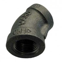 XL-E40 1/4" Black 45 Elbow