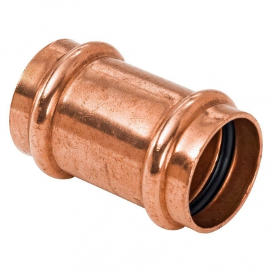 XV-C007 Copper Press Coupling w/Stop, P x P 2" x 2"