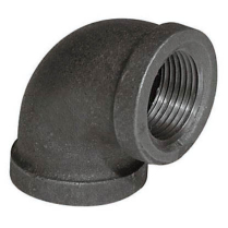 XY-E02 1/2" Cast Iron Black Steam 90&deg; Elbow