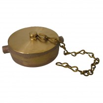 ZF-302 2.5" Female Cap, Cast Brass, NYFD w/chain, P/L