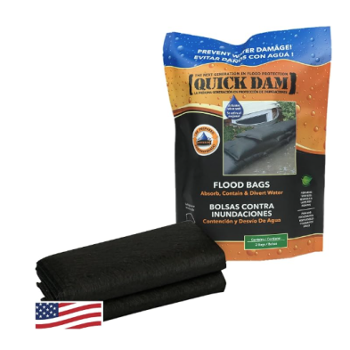 ZW-FB02 Quick Dam 12" x 24" Water Activated Flood Bags (2 Pack)