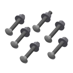  (6 ea.) 1/2" Carriage Bolt w. FW, LW, & Nut