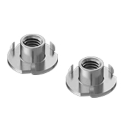 1/2-13TNUT 1/2"-13 Prong Tee Nut Insert for Wood (1 pair)-Zinc