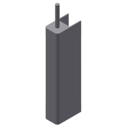 1265.00558 M1 Safety Edge x 7', Gray, Non-Monitored, End, 2' Leadin