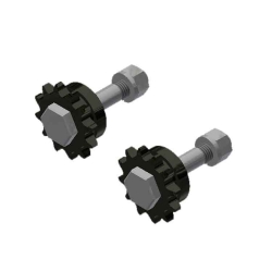 1285P256 Idler Sprocket Assembly w. Shaft [2 ea.]-Zinc