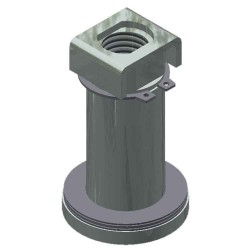 25B442SWL LONG SWIVEL w/ KEEPER: two wheel trolley swivel-Zinc