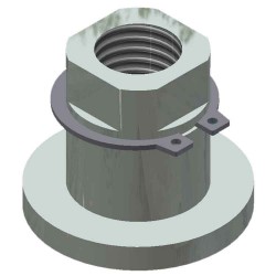 25B442X116 SWIVEL w/ SNAP RING: two wheel trolley-Zinc