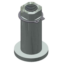 25B442X116L LONG SWIVEL w/ SNAP RING: two wheel trolley-Zinc