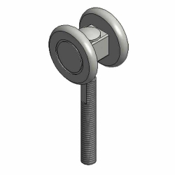 3150.00001 Two Wheel Trolley, 1/2 Pend. (200 lb cap.)-Zinc