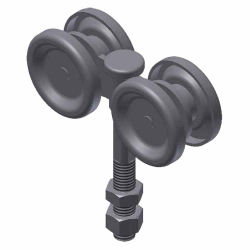 4-1R-RA Truck, roller bearing, 1/2 Pend. Right Angle-Zinc