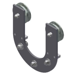  "U" Style Flat Track Hanger for 1/4" to 1-1/4" Thick Door