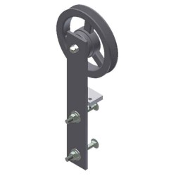 44H-B Spoked Flat Track Hanger, 1-3/8" to 2-1/4"-Black