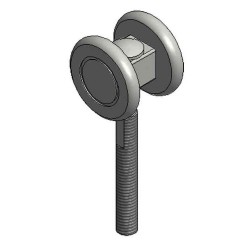 4Z-030 Two Wheel Trolley, 7/16 Pend. (150 lb cap.)-Zinc