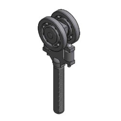 5B442 Two Wheel Trolley w. 5/8" Flattened Pendant-Zinc