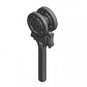 5B442 Two Wheel Trolley w. 5/8" Flattened Pendant-Zinc