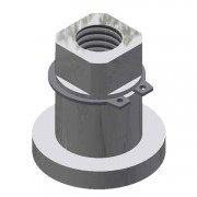 5B442X116 SWIVEL w/ SNAP RING: two wheel trolley-Zinc