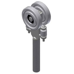 5D442 Two Wheel Trolley w. Delrin Wheel, 5/8 Pend.-Zinc