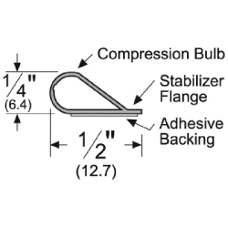 S88-BL Adhesive Backed Silicon Seal-Blk Silicone
