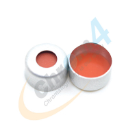 C141-08 8mm Aluminum Silver Crimp Cap, Natural Red Rubber