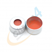 C141-08 8mm Aluminum Silver Crimp Cap, Natural Red Rubber