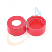 C395E-09SR 9mm Red Screw Cap, Red PTFE/White Silicone