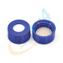 C395S-09B 9mm Blue Screw Cap, Beige PTFE/Silicone, Bonded