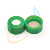 C395S-09G 9mm Green Screw Cap, Beige PTFE/Silicone, Bonded
