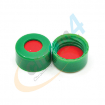 C396-09SG 9mm Green Screw Cap, PTFE/Silicone/PTFE