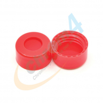 C396-09SR 9mm Red Screw Cap, PTFE/Silicone/PTFE