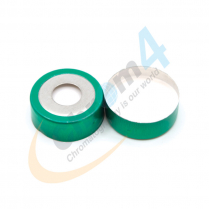 CLS-1536GO 20mm Gold BiMetal Magnetic Crimp Cap, 3mmTan PTFE/White Sili