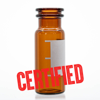 VT11SM-1232AT 2mL  Certified Amber Crimp/Snap Ring Vial Marking Spot, 12 x