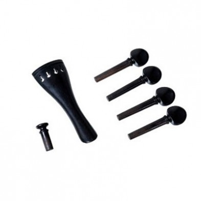 14751 ACC. SET, SWISS PEGS RND TAILPIECE, EBONY, VLN