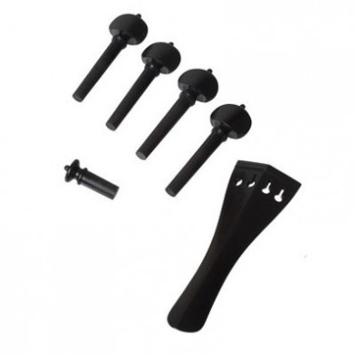 14753 ACC. SET, VLN HILL PEGS, ENDBUTTON, TAILPIECE, EBONY