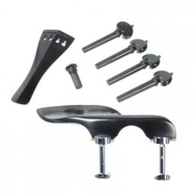 14760 ACC. SET, EBONY, C.R., HEART PEGS, BLK PIN/COLLAR