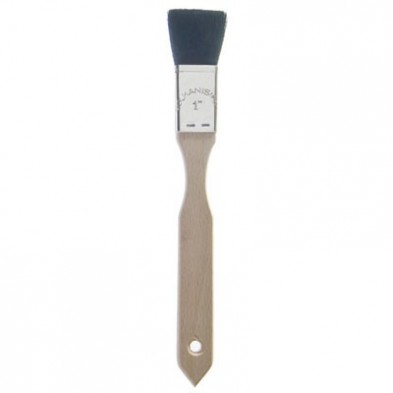 34110 VARNISH BRUSH, FLAT, BLACK COW HAIR, 1"