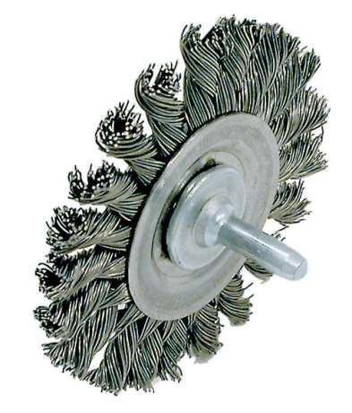 ABA-553792 553792 3" X 1/4" SHAFT MOUNTED SS KNOT TWISTED RADIAL BRUSH