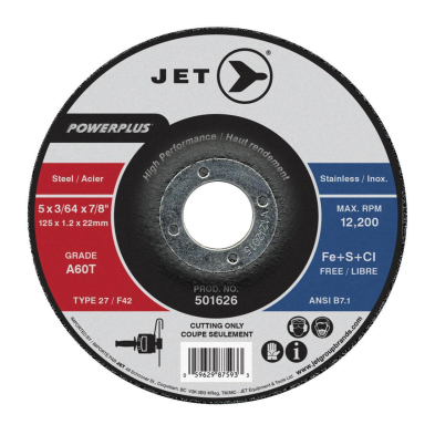 ABF-501626 JET 501626 POWERPLUS CUTTING DISC 5"X3/64"X7/8