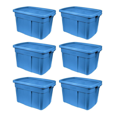CTS-04229636 Roughneck Stackable Storage Box with Lid  Blue 042-2963-6