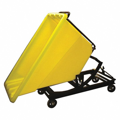 CTS-114362 114-36-2 yellow self dumping hopper w/casters 62.5" x40