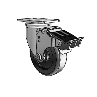 CTS-530HCL2BR 5-30H-CL-2-BR 5" SWIVEL CASTER W/BRAKE CAST WHEELS