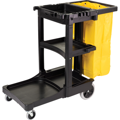 CTS-FG617388BLA RUBBERMAID FG617388BLA JANITOR CART, BLACK (JB600)