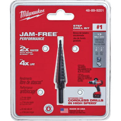 CUB-48899201 48-89-9201 MILWAUKEE STEP DRILL BIT 1/8"-1/2"